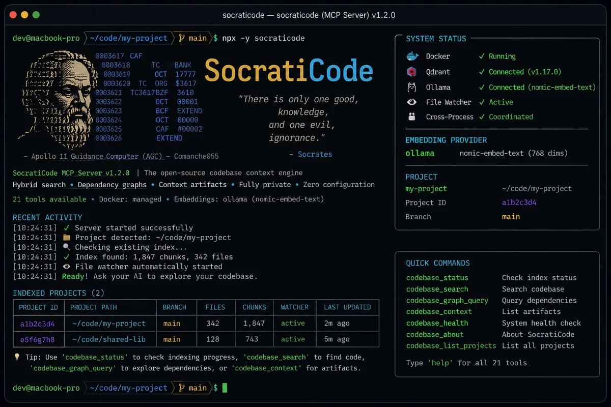 SocratiCode: Một lệnh để AI thật sự hiểu codebase của bạn
