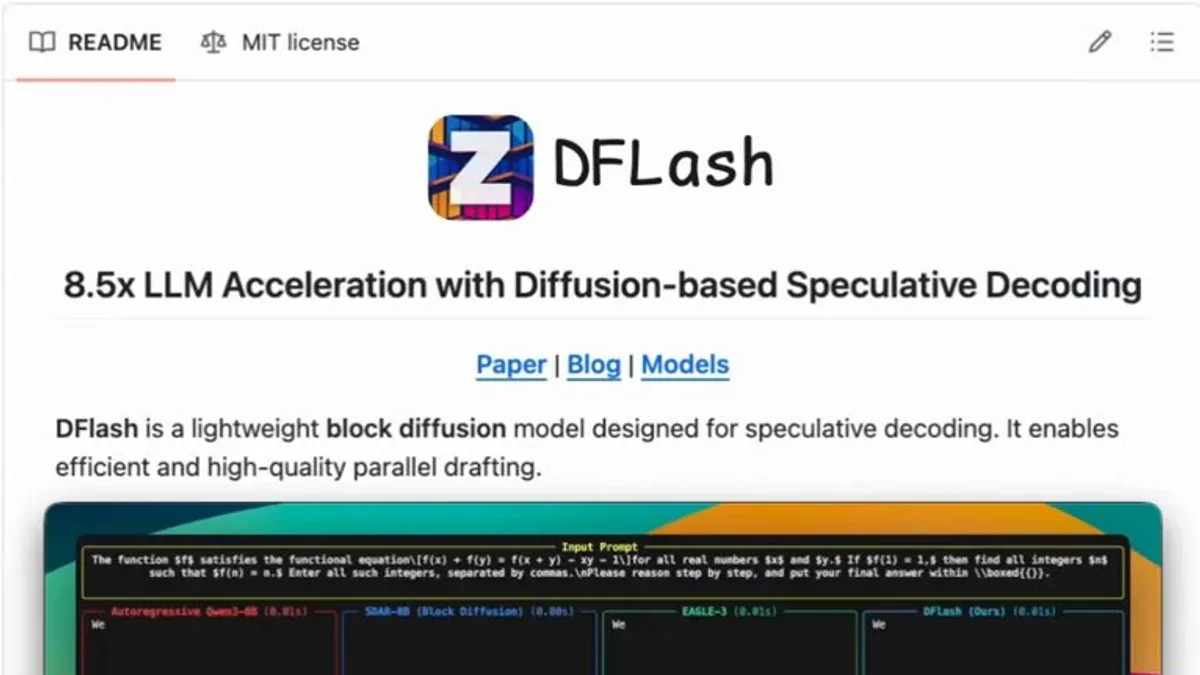 DFlash: Block Diffusion giúp LLM suy diễn nhanh hơn 8.5x mà không mất chất lượng