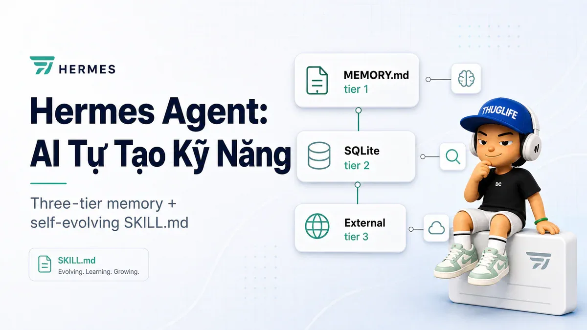 Hermes Agent: AI agent đầu tiên tự tạo kỹ năng và không bao giờ quên