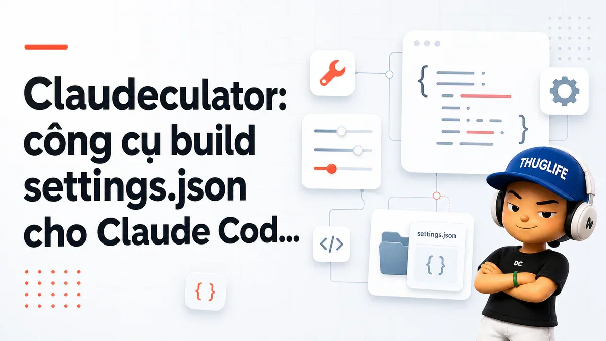 Claudeculator: công cụ build settings.json cho Claude Code, kèm cost estimator real-time