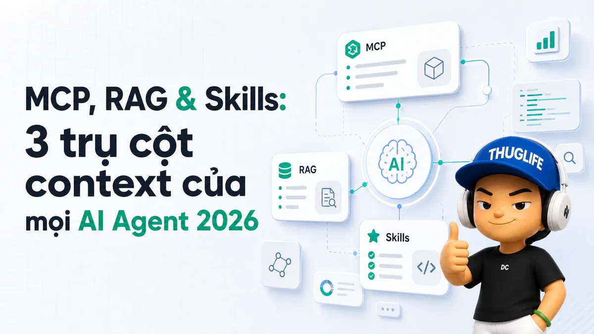 MCP, RAG & Skills: 3 trụ cột context của mọi AI Agent 2026