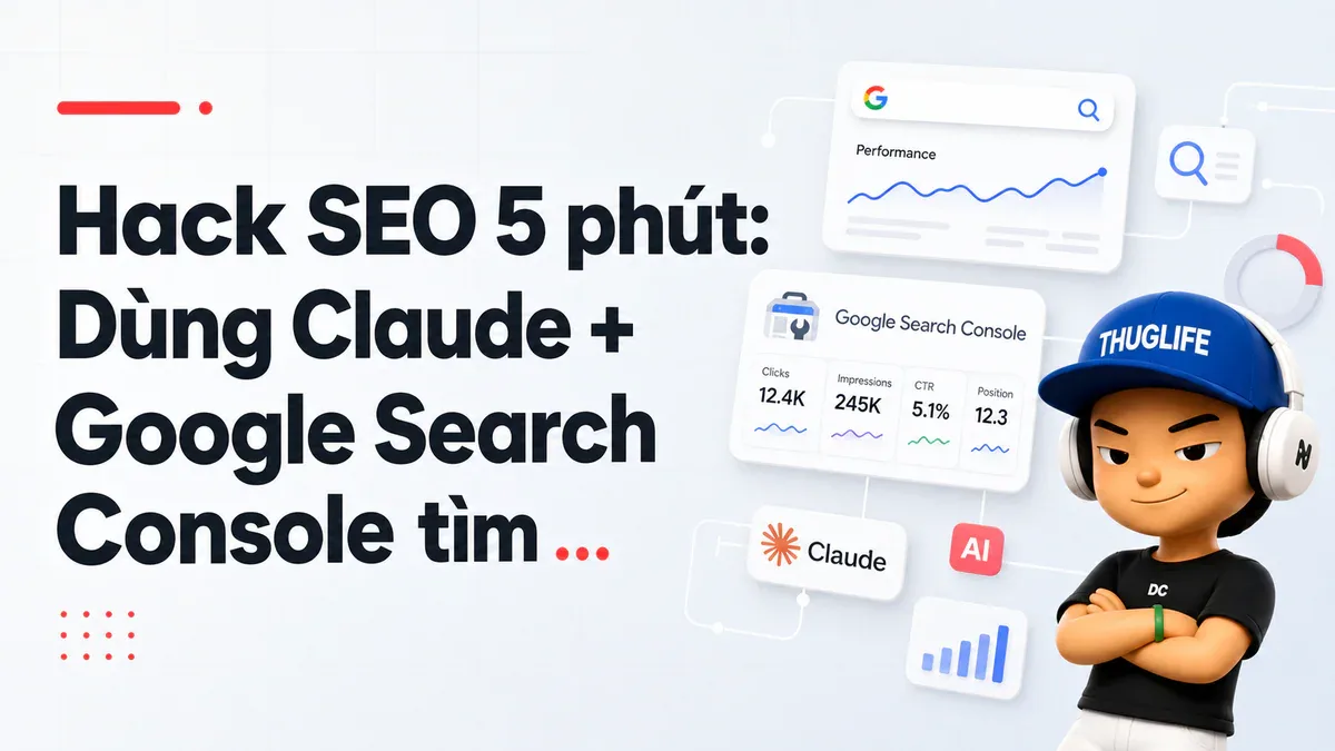 Hack SEO 5 phút: Dùng Claude + Google Search Console tìm keyword bị bỏ quên
