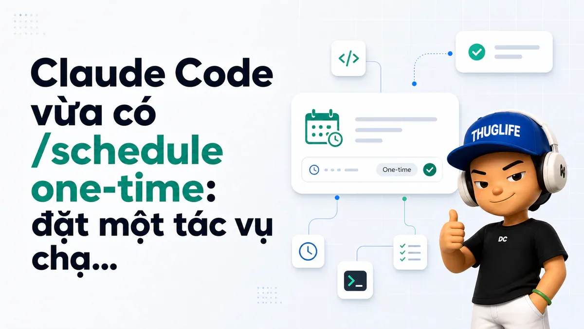 Claude Code vừa có /schedule one-time: đặt một tác vụ chạy đúng một lần trong tương lai