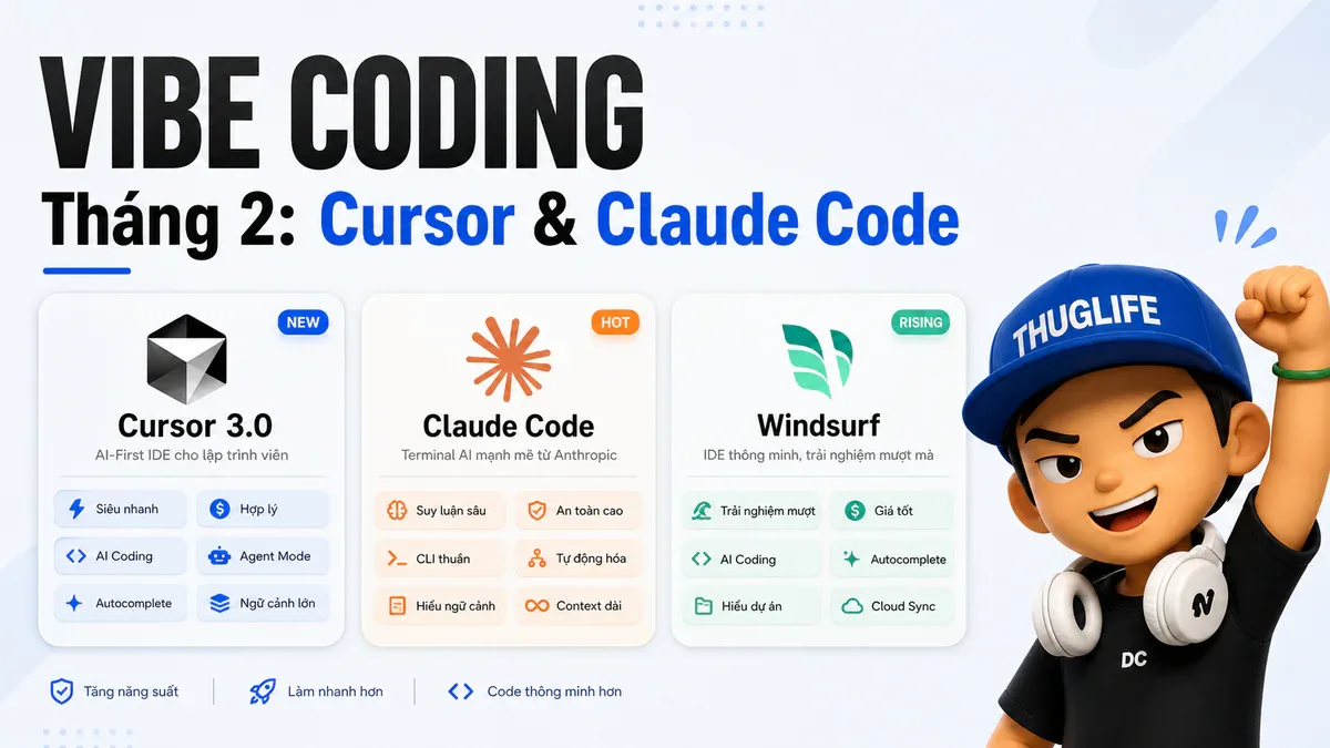 Lộ trình Vibe Coding 6 tháng - P2: Thành thạo Cursor 3.0 và Claude Code