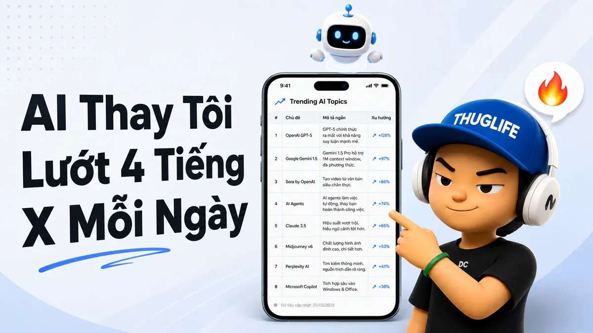 AI Thay Tôi Lướt 4 Tiếng X Mỗi Ngày - Tỉ Lệ Trúng Chủ Đề Tăng Từ 15% Lên 60%
