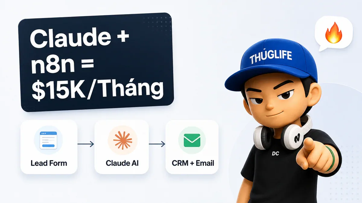Claude + n8n = $15K/Tháng - P1: Tổng Quan và 2 Workflow Đầu Tiên