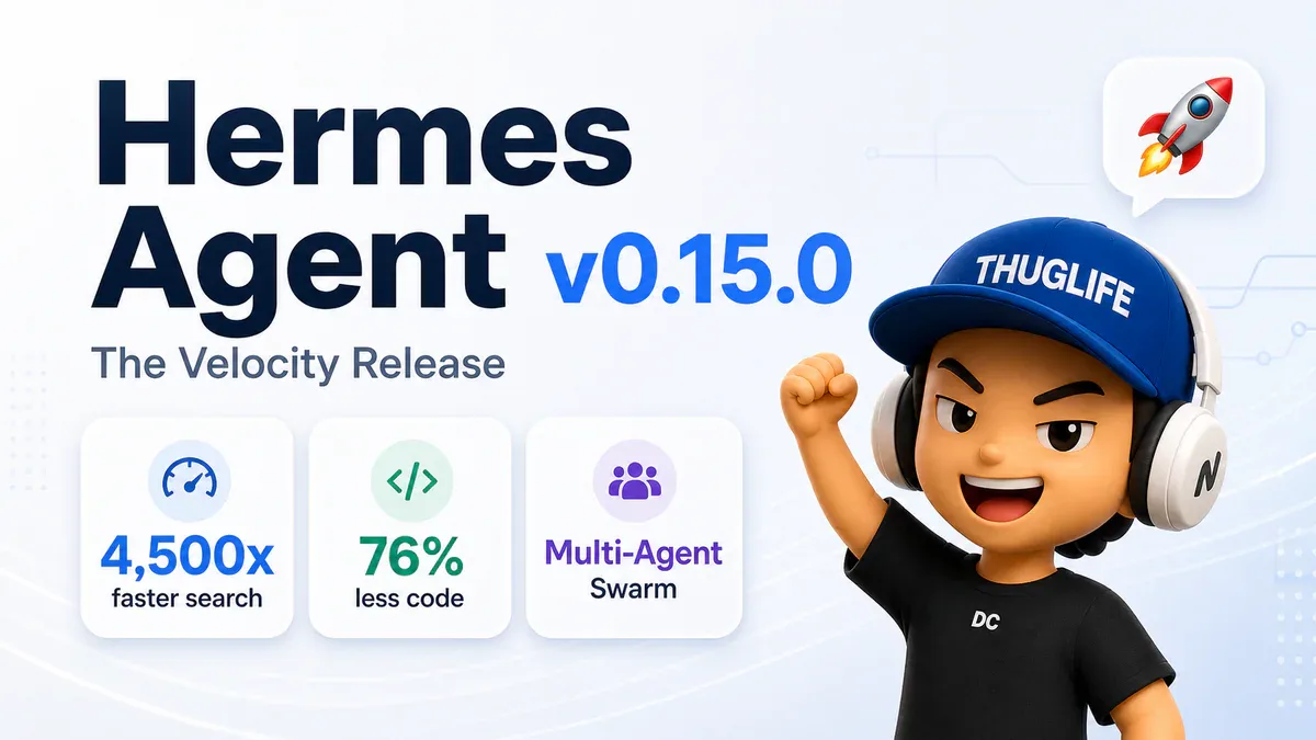 Hermes Agent v0.15.0: The Velocity Release - AI agent mã nguồn mở vừa tăng tốc 4.500 lần