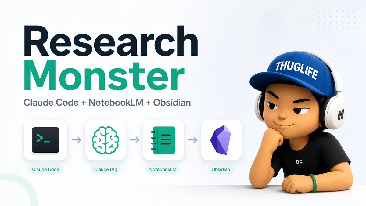 Xây dựng hệ thống research tự học với Claude Code, NotebookLM và Obsidian