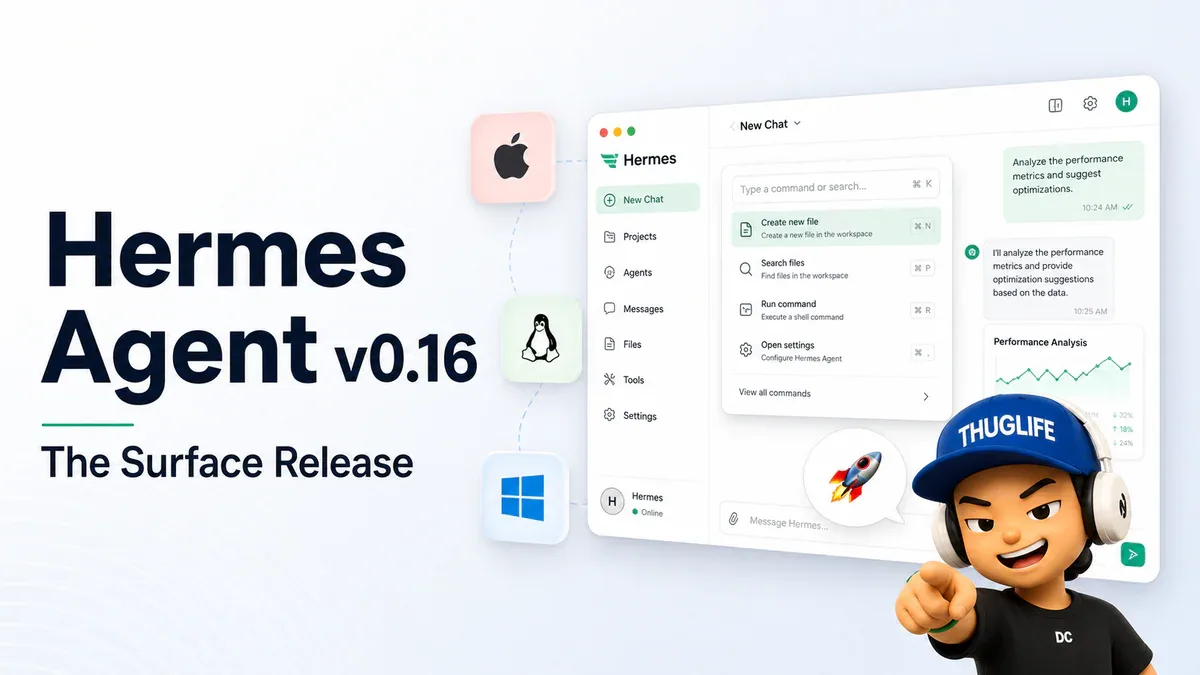 Hermes Agent v0.16 The Surface Release: Nous Research đưa agent ra màn hình người dùng