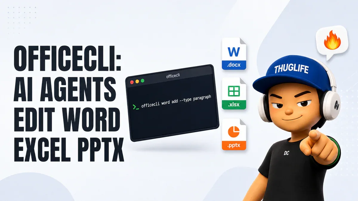 OfficeCLI: Tool cho AI agent thao tác Word, Excel, PowerPoint đúng nghĩa