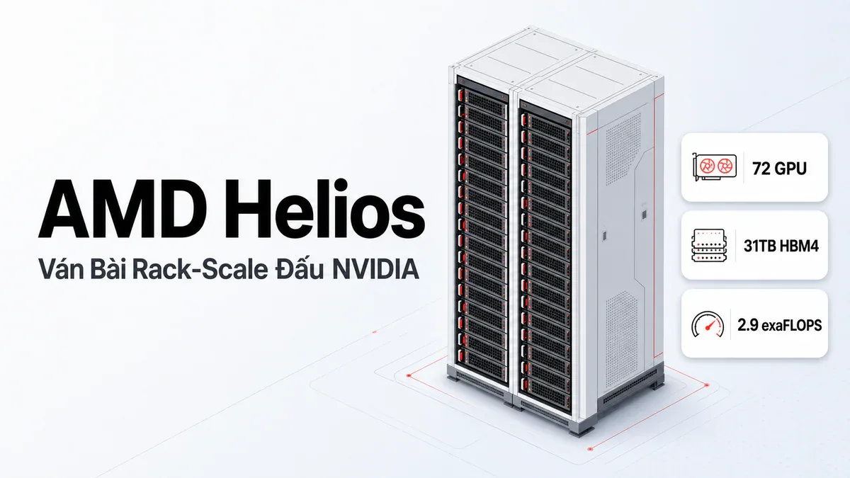 AMD Helios: 72 GPU trong một rack và ván bài full-stack đấu NVIDIA