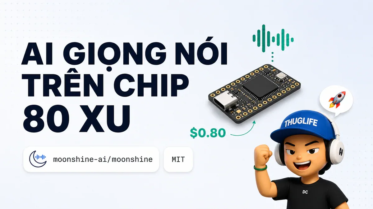 Moonshine Micro: AI Giọng Nói Chạy Trọn Trên Chip 0.80 USD, Vỏn Vẹn 470 KB RAM
