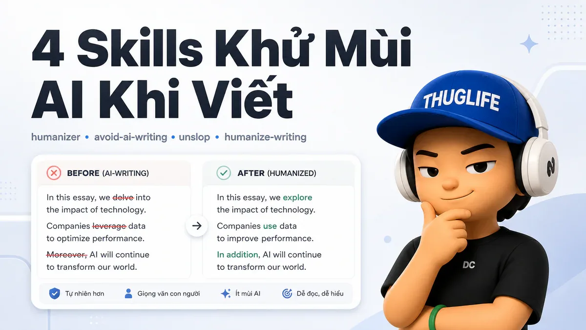 AI Writing Workflow: Formula to Publish - P3: 4 GitHub Skills Khử Mùi AI