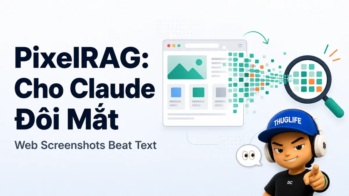 PixelRAG: Cho Claude đôi mắt bằng cách retrieval trên ảnh chụp thay vì text