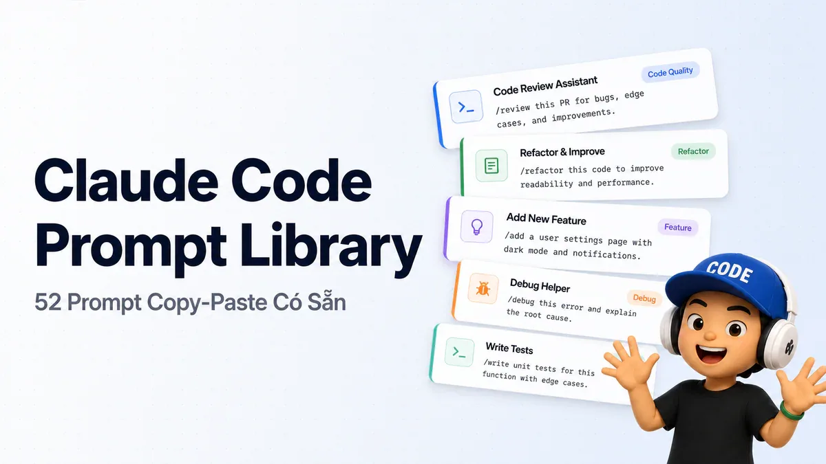 Claude Code Prompt Library: 52 Prompt Mẫu Copy-Paste Từ Anthropic